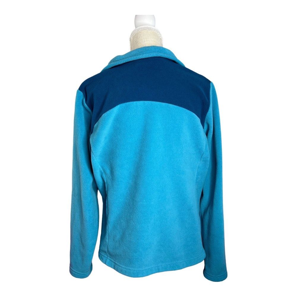 Columbia‎ Fleece womens XL Pullover 1/4 Zip two toned blue Lightweight jacket - Picture 2 of 9